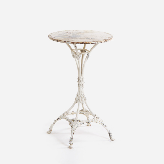 Kovový bílý stolek