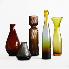 Kolekce skleněných tmavých váz (5 ks)